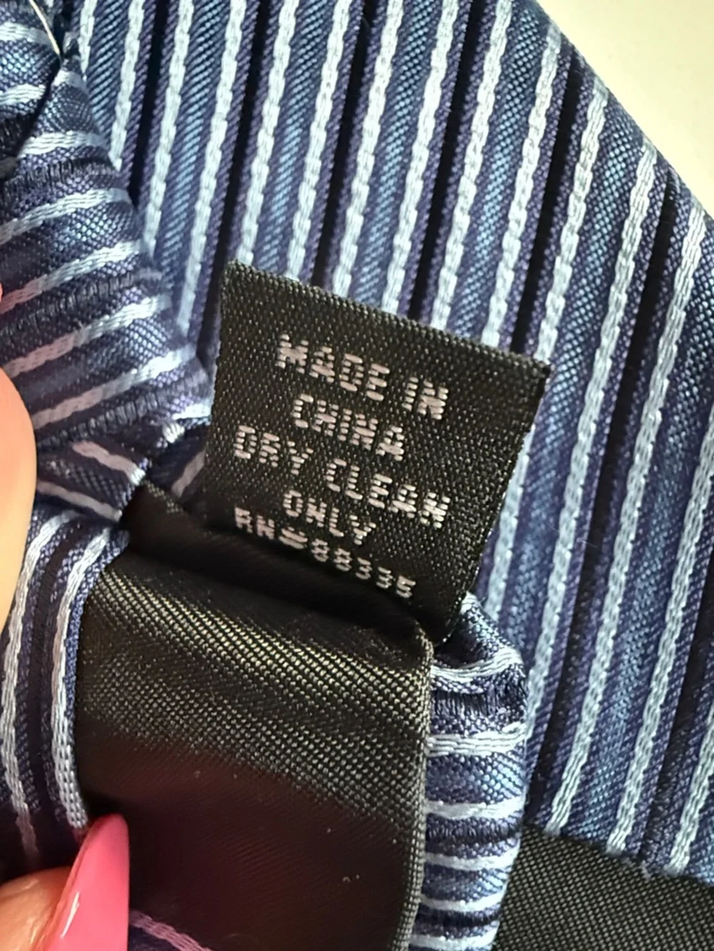 Ziggurat Silk Tie Navy Blue Striped Necktie Classic Formal Business‎ Interview